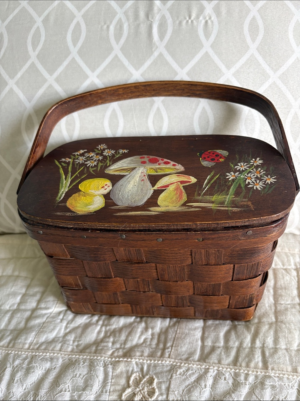 Woven wooden purse